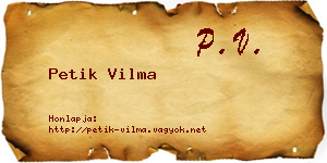 Petik Vilma névjegykártya